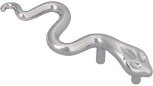 Griff Burgdorf Druckguss chrom glänzend - 125 mm lang  vor weißem Hintergrund