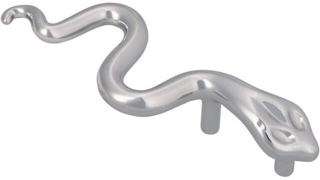 Griff Burgdorf Druckguss chrom glänzend - 125 mm lang vor weißem Hintergrund