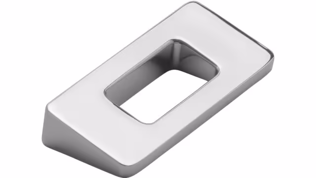 Griff Burgkirchen Druckguss chrom glänzend - 54 mm lang vor weißem Hintergrund