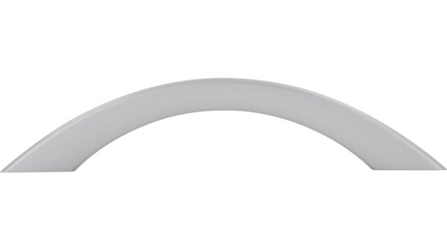 Griff Castrop-Rauxel Kunststoff metallisiert weißaluminium - 134 mm lang  vor weißem Hintergrund
