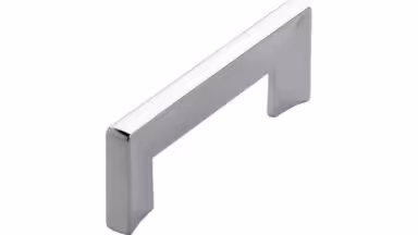 Griff Dieburg Druckguss chrom glänzend - 104 mm lang vor weißem Hintergrund