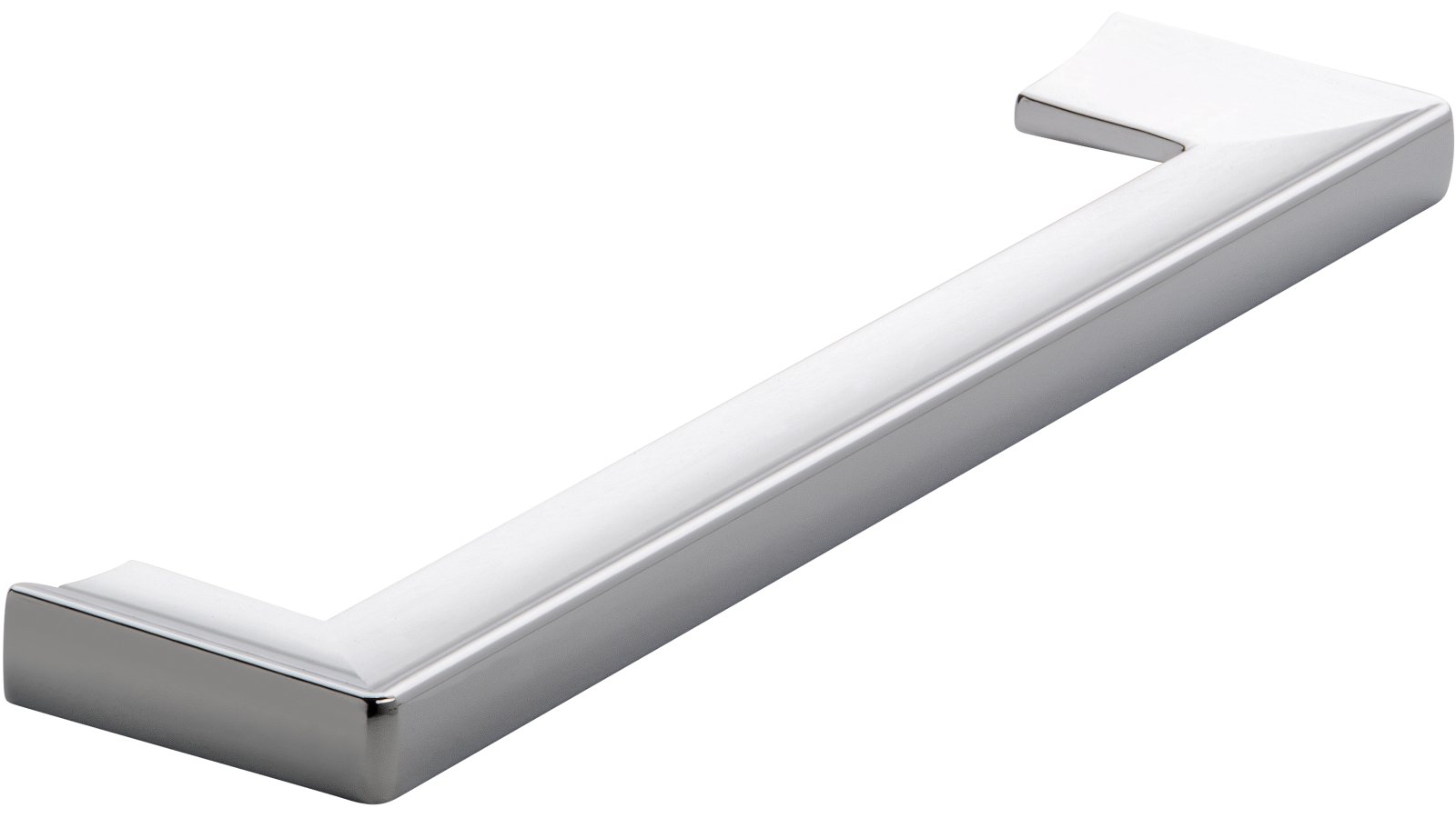 Griff Dieburg Druckguss chrom glänzend - 168 mm lang  vor weißem Hintergrund