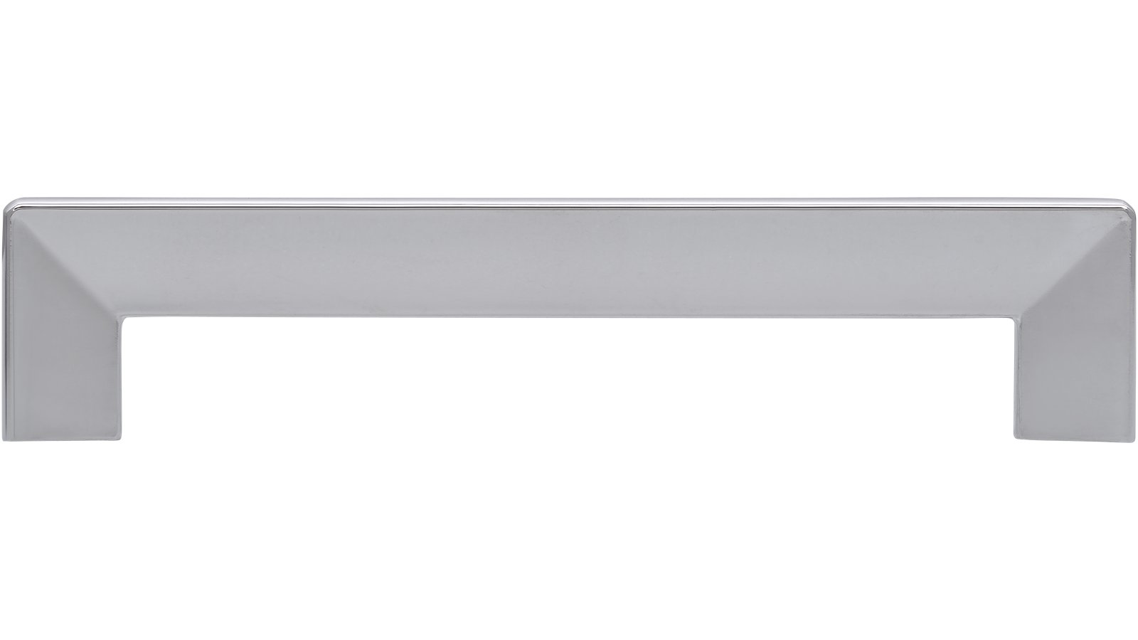 Griff Dieburg Druckguss chrom glänzend - 168 mm lang  vor weißem Hintergrund