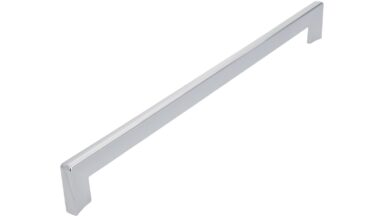Griff Dieburg Druckguss chrom glänzend - 328 mm lang vor weißem Hintergrund