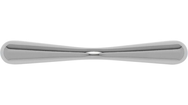 Griff Dreieich Druckguss chrom glänzend - 71 mm lang  vor weißem Hintergrund