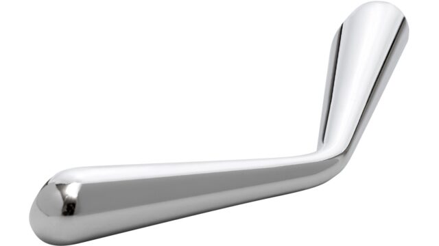 Griff Dreieich Druckguss chrom glänzend - 71 mm lang  vor weißem Hintergrund