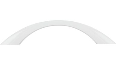 Griff Flensburg Kunststoff weiß - 134 mm lang  vor weißem Hintergrund