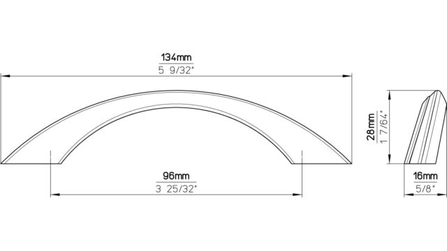 Griff Flensburg Kunststoff weiß - 134 mm lang  vor weißem Hintergrund