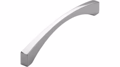 Griff Gehrden Druckguss chrom glänzend - 173 mm lang vor weißem Hintergrund