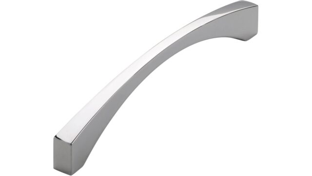 Griff Gehrden Druckguss chrom glänzend - 173 mm lang vor weißem Hintergrund