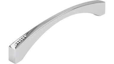 Griff Gehrden Druckguss chrom glänzend swarovski® kristalle - 173 mm lang vor weißem Hintergrund
