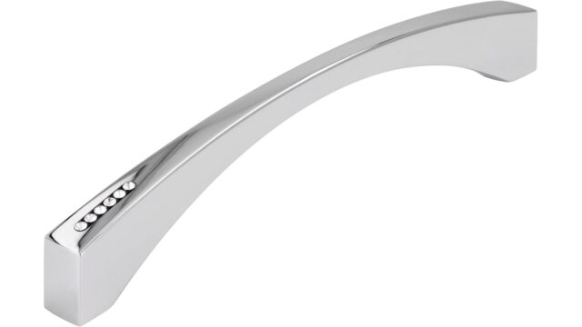 Griff Gehrden Druckguss chrom glänzend swarovski® kristalle - 173 mm lang vor weißem Hintergrund