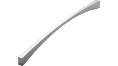 Griff Gehrden Druckguss chrom glänzend - 333 mm lang vor weißem Hintergrund