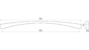 Griff Gehrden Druckguss chrom glänzend - 333 mm lang  vor weißem Hintergrund