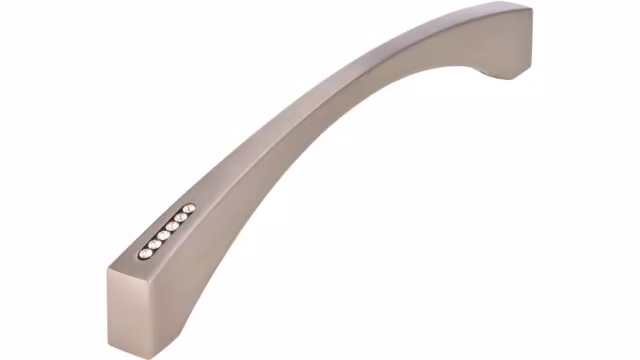 Griff Gehrden Druckguss vernickelt feingeschliffen swarovski® kristalle - 173 mm lang  vor weißem Hintergrund