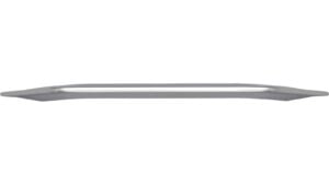 Griff Genthin Druckguss chrom glänzend - 210 mm lang  vor weißem Hintergrund
