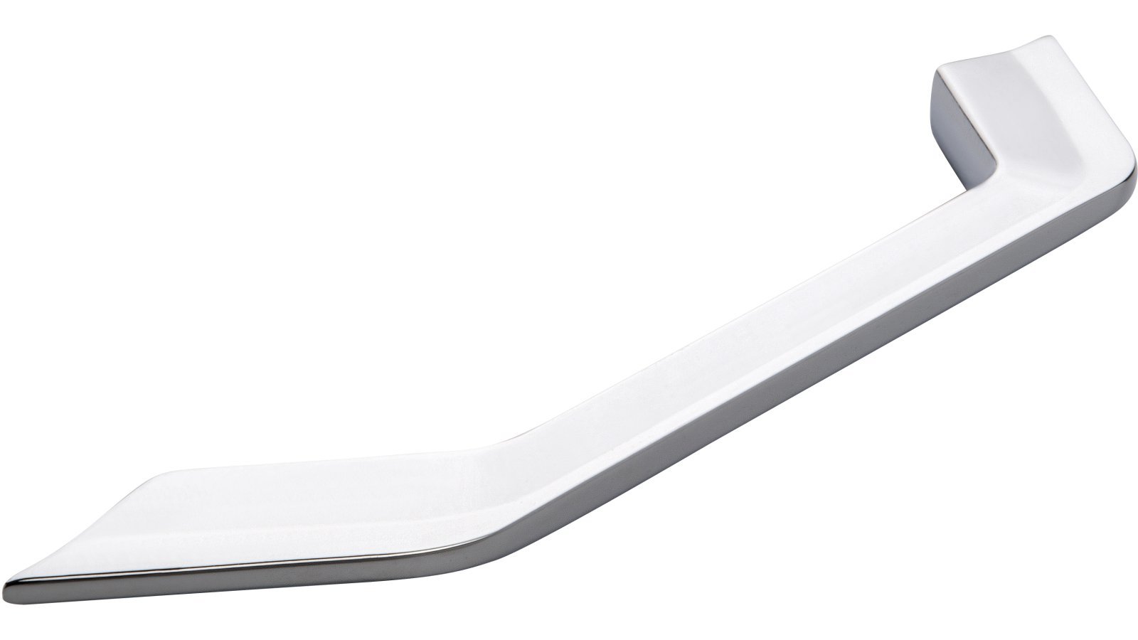 Griff Genthin Druckguss chrom glänzend - 210 mm lang  vor weißem Hintergrund