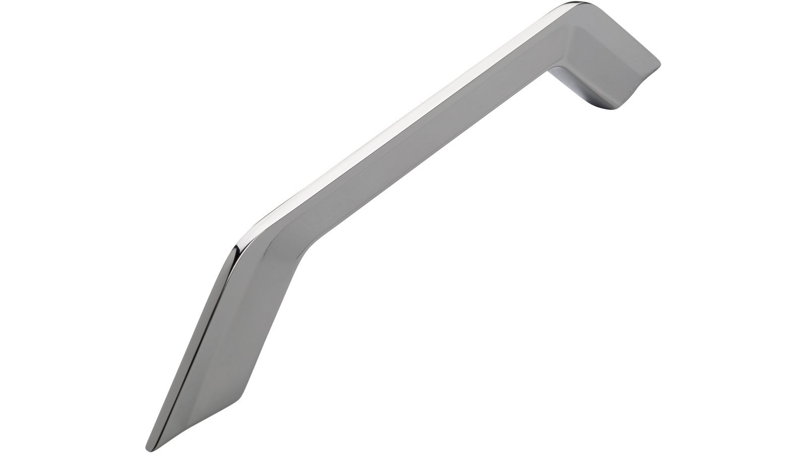 Griff Genthin Druckguss chrom glänzend - 210 mm lang  vor weißem Hintergrund