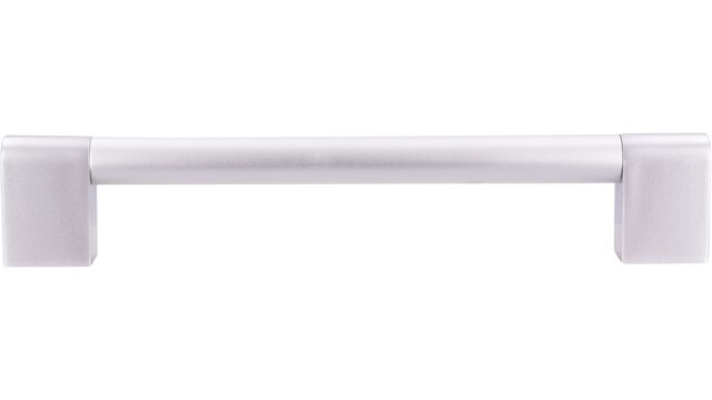 Griff Herxheim Aluminium - Kunststoff silber natur matt alufarbig - 194 mm lang  vor weißem Hintergrund