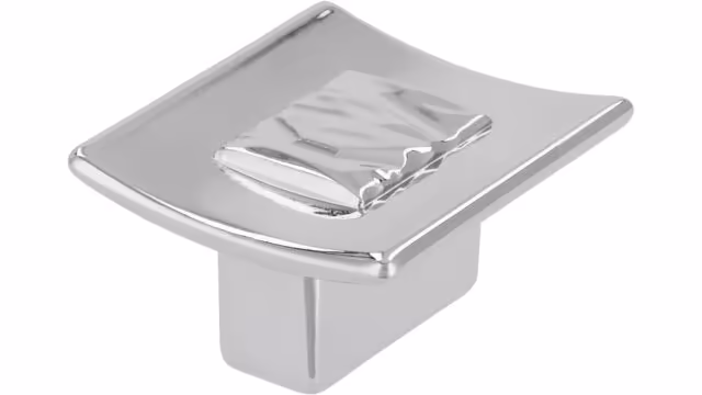 Griff Hille Druckguss chrom glänzend - 40 mm lang  vor weißem Hintergrund