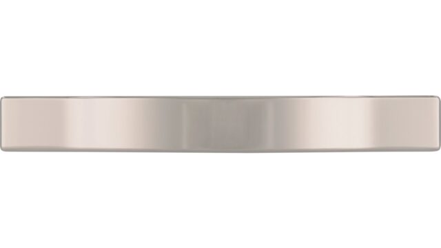 Griff Kamenz Druckguss nickel glänzend - 123 mm lang  vor weißem Hintergrund