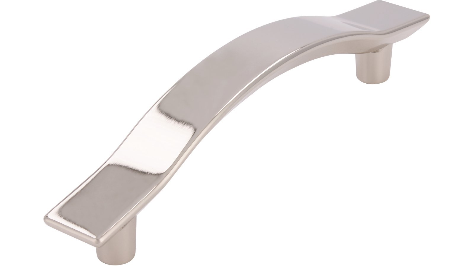 Griff Kamenz Druckguss nickel glänzend - 123 mm lang  vor weißem Hintergrund
