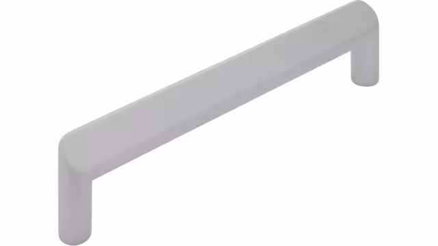 Griff Kierspe Druckguss alufarbig pulverbeschichtet - 138 mm lang vor weißem Hintergrund