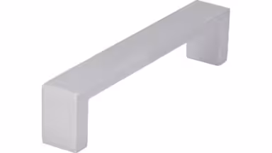 Griff Kitzingen Aluminium silber natur matt - 138 mm lang  vor weißem Hintergrund