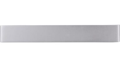 Griff Kitzingen Aluminium silber natur matt - 138 mm lang  vor weißem Hintergrund