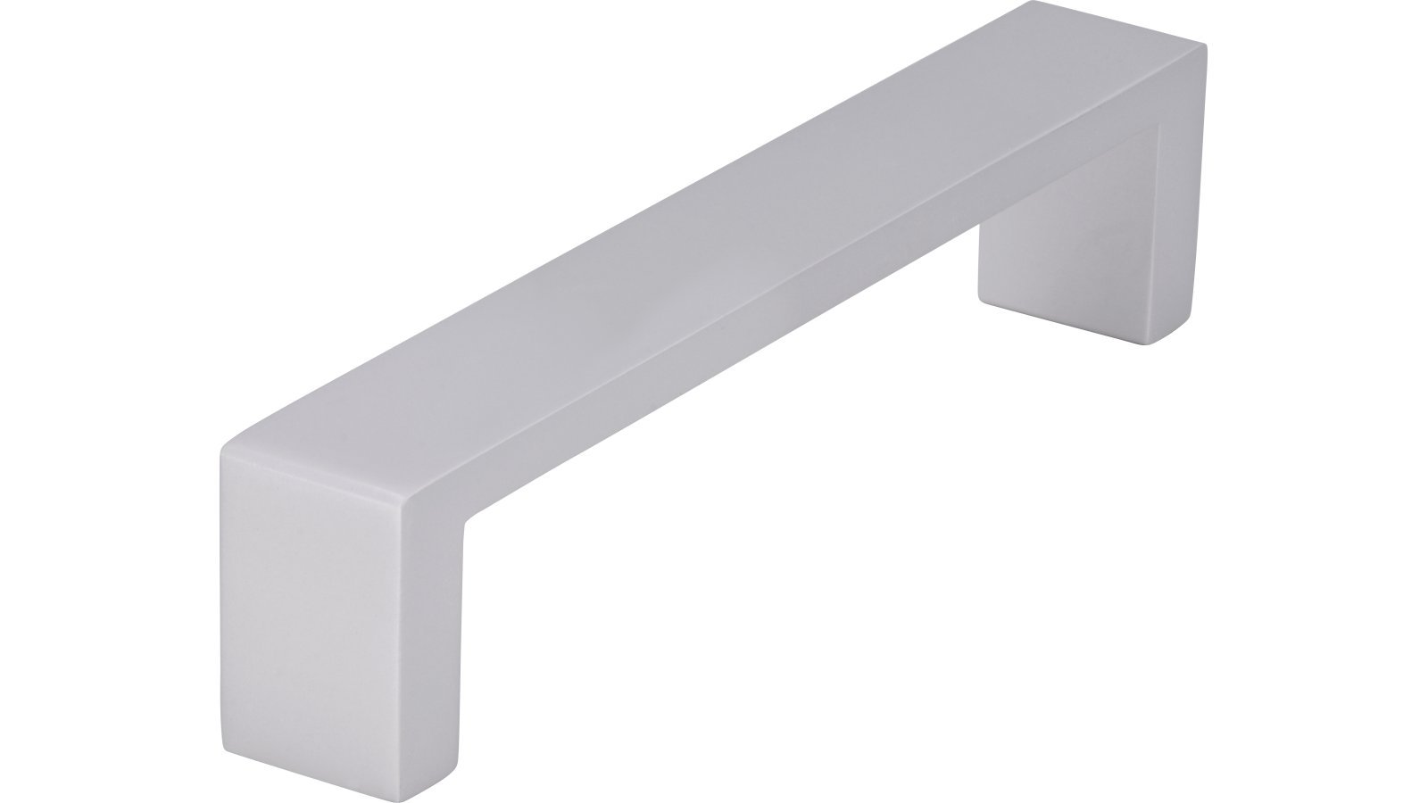 Griff Kitzingen Aluminium silber natur matt - 138 mm lang  vor weißem Hintergrund