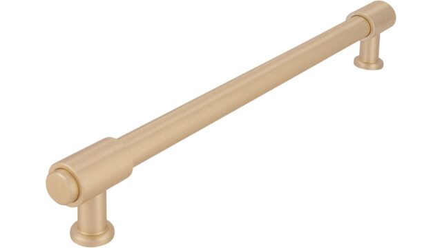 Griff Kloster Lehnin Druckguss Messing feingeschliffen - 235 mm lang  vor weißem Hintergrund