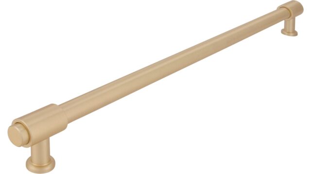 Griff Kloster Lehnin Druckguss Messing feingeschliffen - 337 mm lang  vor weißem Hintergrund