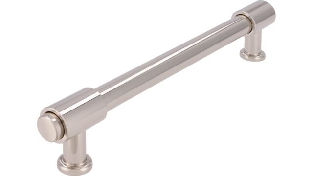 Griff Kloster Lehnin Druckguss nickel glänzend - 184 mm lang  vor weißem Hintergrund