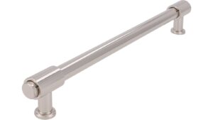 Griff Kloster Lehnin Druckguss nickel glänzend - 235 mm lang vor weißem Hintergrund