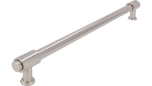 Griff Kloster Lehnin Druckguss nickel glänzend - 286 mm lang vor weißem Hintergrund