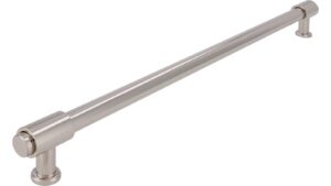 Griff Kloster Lehnin Druckguss nickel glänzend - 337 mm lang vor weißem Hintergrund