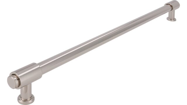 Griff Kloster Lehnin Druckguss nickel glänzend - 337 mm lang  vor weißem Hintergrund