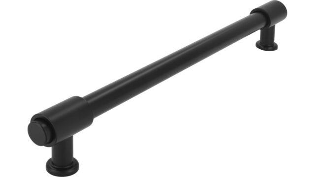 Griff Kloster Lehnin Druckguss schwarz matt pulverbeschichtet - 235 mm lang  vor weißem Hintergrund