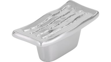 Griff Königslutter Druckguss chrom glänzend - 55 mm lang  vor weißem Hintergrund