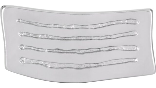 Griff Königslutter Druckguss chrom glänzend - 55 mm lang  vor weißem Hintergrund