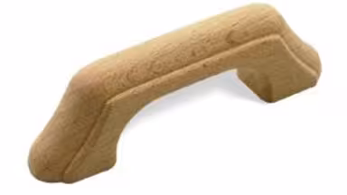 Griff Krumbach Holz buche roh - 88 mm lang vor weißem Hintergrund