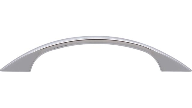 Griff Laatzen Druckguss chrom glänzend - 102 mm lang  vor weißem Hintergrund