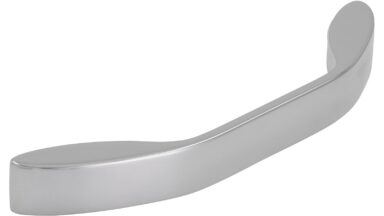 Griff Lauterbach Druckguss chrom glänzend - 145 mm lang  vor weißem Hintergrund