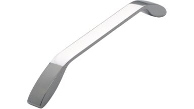 Griff Lauterbach Druckguss chrom glänzend - 209 mm lang  vor weißem Hintergrund