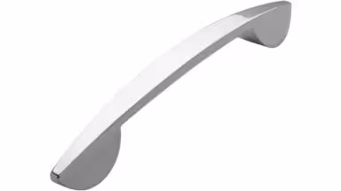 Griff Leinfelde Druckguss chrom glänzend - 201 mm lang  vor weißem Hintergrund
