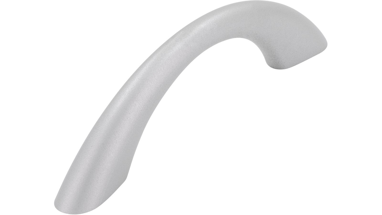 Griff Lünen Kunststoff metallisiert weißaluminium - 97 mm lang  vor weißem Hintergrund