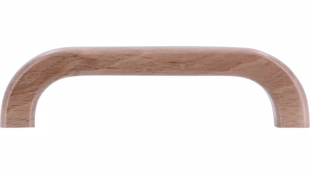 Griff Markdorf Holz buche natur lackiert - 107 mm lang  vor weißem Hintergrund