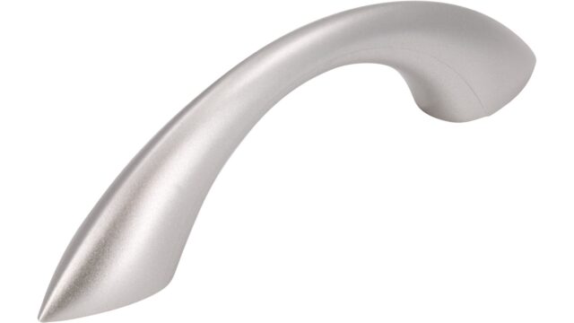 Griff Morsbach Kunststoff metallisiert nickel - 97 mm lang vor weißem Hintergrund