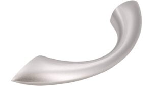 Griff Morsbach Kunststoff metallisiert nickel - 97 mm lang  vor weißem Hintergrund