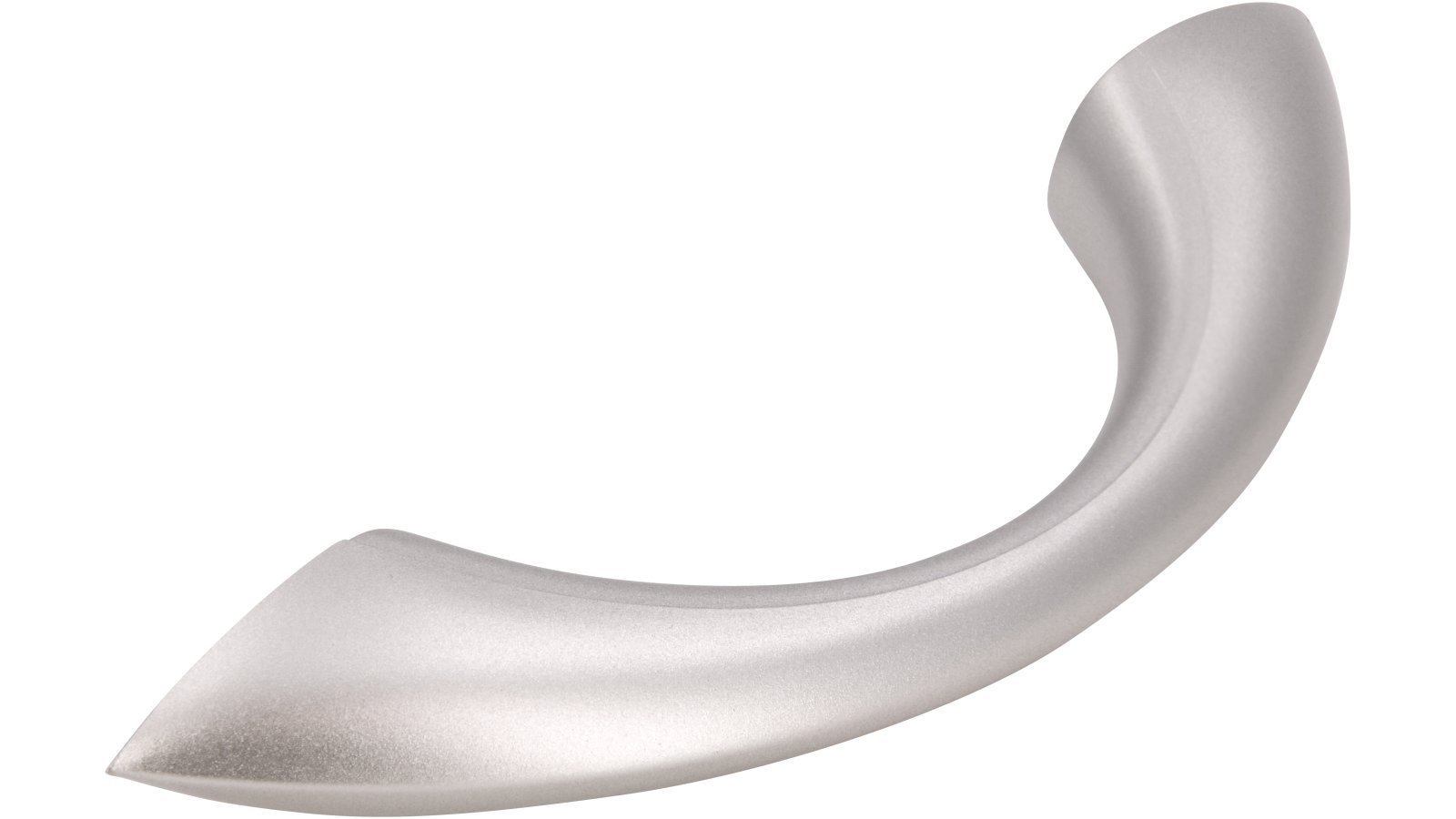 Griff Morsbach Kunststoff metallisiert nickel - 97 mm lang  vor weißem Hintergrund